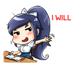 School Cute Girl : Violet sticker #4215432