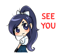 School Cute Girl : Violet sticker #4215450