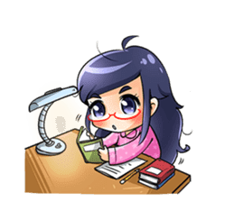 School Cute Girl : Violet sticker #4215453