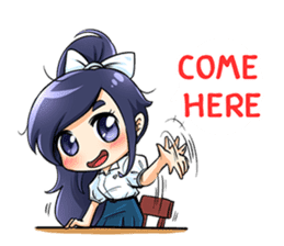 School Cute Girl : Violet sticker #4215457