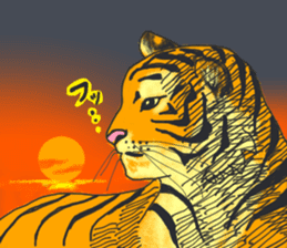 Parent-child cute tiger sticker #4218422