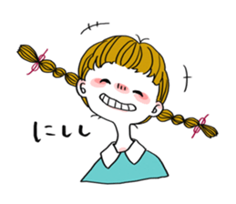 Plait hair girl sticker sticker #4219947