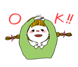 Plait hair girl sticker sticker #4219952