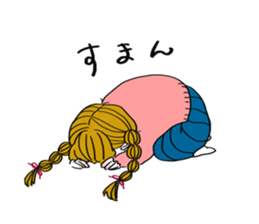 Plait hair girl sticker sticker #4219954