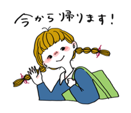 Plait hair girl sticker sticker #4219960