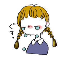 Plait hair girl sticker sticker #4219970