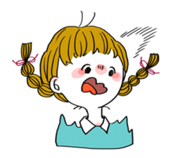 Plait hair girl sticker sticker #4219975