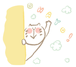 Nyanko Rakugaki-chubby white cat doodle2 sticker #4225144