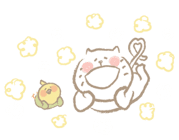 Nyanko Rakugaki-chubby white cat doodle2 sticker #4225145