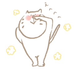 Nyanko Rakugaki-chubby white cat doodle2 sticker #4225146
