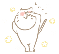 Nyanko Rakugaki-chubby white cat doodle2 sticker #4225146