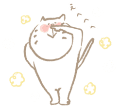 Nyanko Rakugaki-chubby white cat doodle2 sticker #4225146
