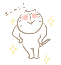 Nyanko Rakugaki-chubby white cat doodle2 sticker #4225147