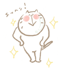 Nyanko Rakugaki-chubby white cat doodle2 sticker #4225147