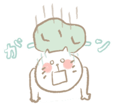 Nyanko Rakugaki-chubby white cat doodle2 sticker #4225150