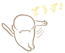 Nyanko Rakugaki-chubby white cat doodle2 sticker #4225152