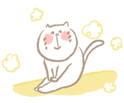 Nyanko Rakugaki-chubby white cat doodle2 sticker #4225153