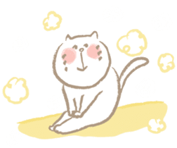 Nyanko Rakugaki-chubby white cat doodle2 sticker #4225153