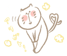Nyanko Rakugaki-chubby white cat doodle2 sticker #4225155
