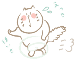 Nyanko Rakugaki-chubby white cat doodle2 sticker #4225156