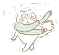 Nyanko Rakugaki-chubby white cat doodle2 sticker #4225159