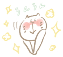Nyanko Rakugaki-chubby white cat doodle2 sticker #4225161