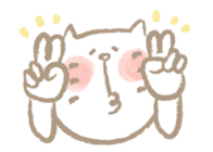 Nyanko Rakugaki-chubby white cat doodle2 sticker #4225165