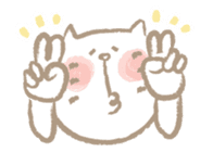 Nyanko Rakugaki-chubby white cat doodle2 sticker #4225165