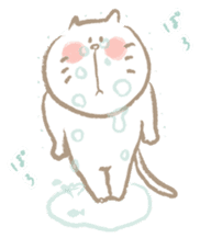 Nyanko Rakugaki-chubby white cat doodle2 sticker #4225166