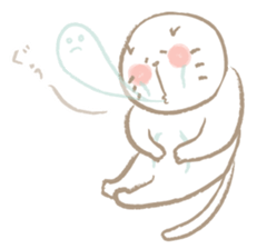 Nyanko Rakugaki-chubby white cat doodle2 sticker #4225167