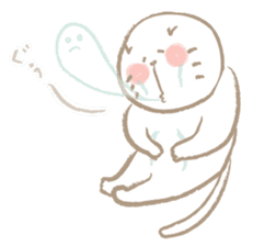 Nyanko Rakugaki-chubby white cat doodle2 sticker #4225167