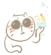 Nyanko Rakugaki-chubby white cat doodle2 sticker #4225168