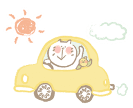 Nyanko Rakugaki-chubby white cat doodle2 sticker #4225172