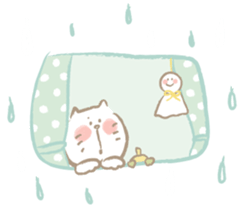 Nyanko Rakugaki-chubby white cat doodle2 sticker #4225173