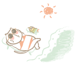 Nyanko Rakugaki-chubby white cat doodle2 sticker #4225174