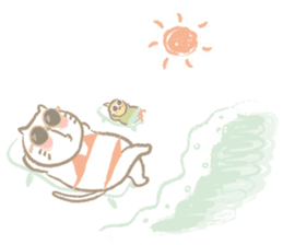 Nyanko Rakugaki-chubby white cat doodle2 sticker #4225174