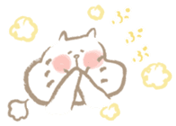 Nyanko Rakugaki-chubby white cat doodle2 sticker #4225177