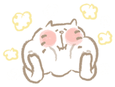 Nyanko Rakugaki-chubby white cat doodle2 sticker #4225178