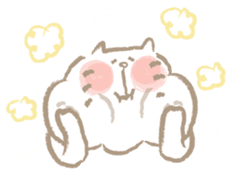 Nyanko Rakugaki-chubby white cat doodle2 sticker #4225178