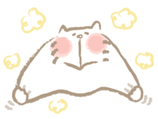 Nyanko Rakugaki-chubby white cat doodle2 sticker #4225179
