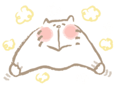 Nyanko Rakugaki-chubby white cat doodle2 sticker #4225179