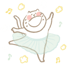 Nyanko Rakugaki-chubby white cat doodle2 sticker #4225180