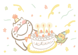 Nyanko Rakugaki-chubby white cat doodle2 sticker #4225182