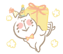 Nyanko Rakugaki-chubby white cat doodle2 sticker #4225183