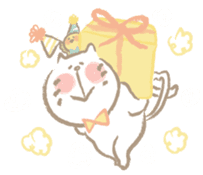 Nyanko Rakugaki-chubby white cat doodle2 sticker #4225183