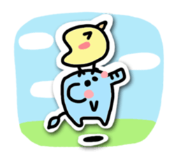 Elephant and chick sticker #4229511