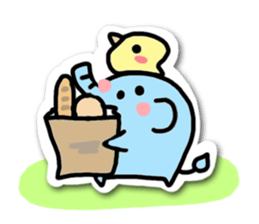 Elephant and chick sticker #4229521