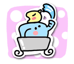 Elephant and chick sticker #4229527