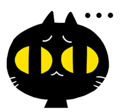 Black cat and white cat. sticker #4230626