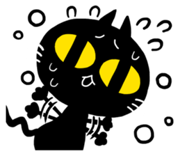 Black cat and white cat. sticker #4230631